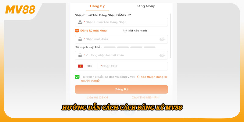 Hướng dẫn cách đăng ký mv88